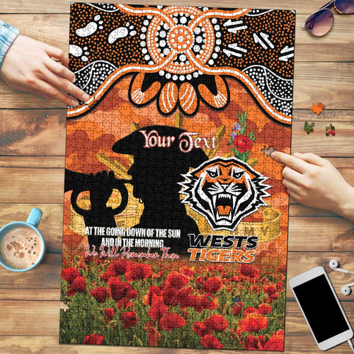 Personalised Tigers Rugby ANZAC Day Puzzle Last Post Poppy We Will Remember Them