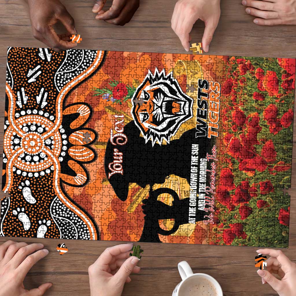Personalised Tigers Rugby ANZAC Day Puzzle Last Post Poppy We Will Remember Them