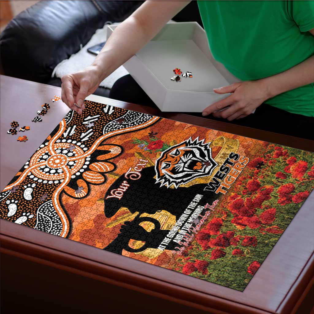 Personalised Tigers Rugby ANZAC Day Puzzle Last Post Poppy We Will Remember Them