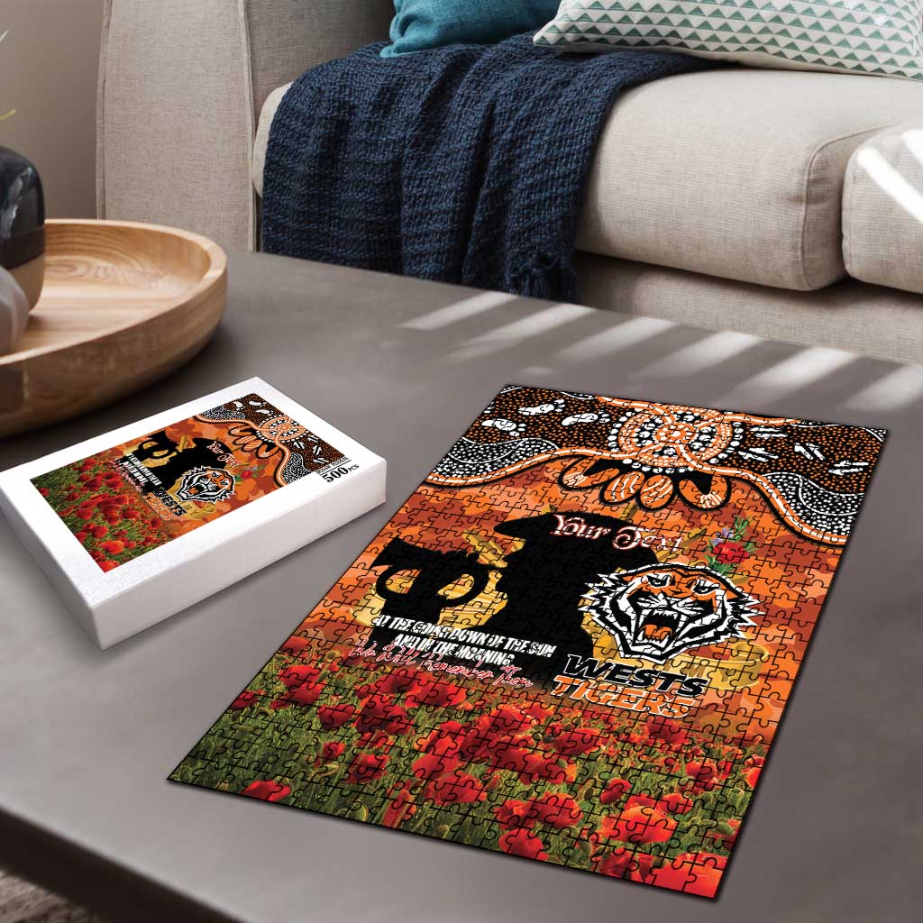 Personalised Tigers Rugby ANZAC Day Puzzle Last Post Poppy We Will Remember Them