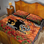 Personalised Tigers Rugby ANZAC Day Quilt Bed Set Last Post Poppy We Will Remember Them