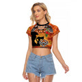 Personalised Tigers Rugby ANZAC Day Raglan Cropped T Shirt Last Post Poppy We Will Remember Them