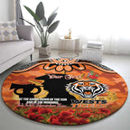Personalised Tigers Rugby ANZAC Day Round Carpet Last Post Poppy We Will Remember Them