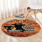 Personalised Tigers Rugby ANZAC Day Round Carpet Last Post Poppy We Will Remember Them