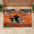 Personalised Tigers Rugby ANZAC Day Rubber Doormat Last Post Poppy We Will Remember Them