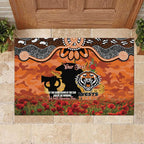 Personalised Tigers Rugby ANZAC Day Rubber Doormat Last Post Poppy We Will Remember Them