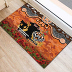 Personalised Tigers Rugby ANZAC Day Rubber Doormat Last Post Poppy We Will Remember Them