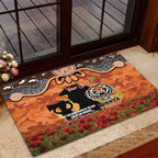 Personalised Tigers Rugby ANZAC Day Rubber Doormat Last Post Poppy We Will Remember Them