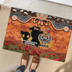 Personalised Tigers Rugby ANZAC Day Rubber Doormat Last Post Poppy We Will Remember Them