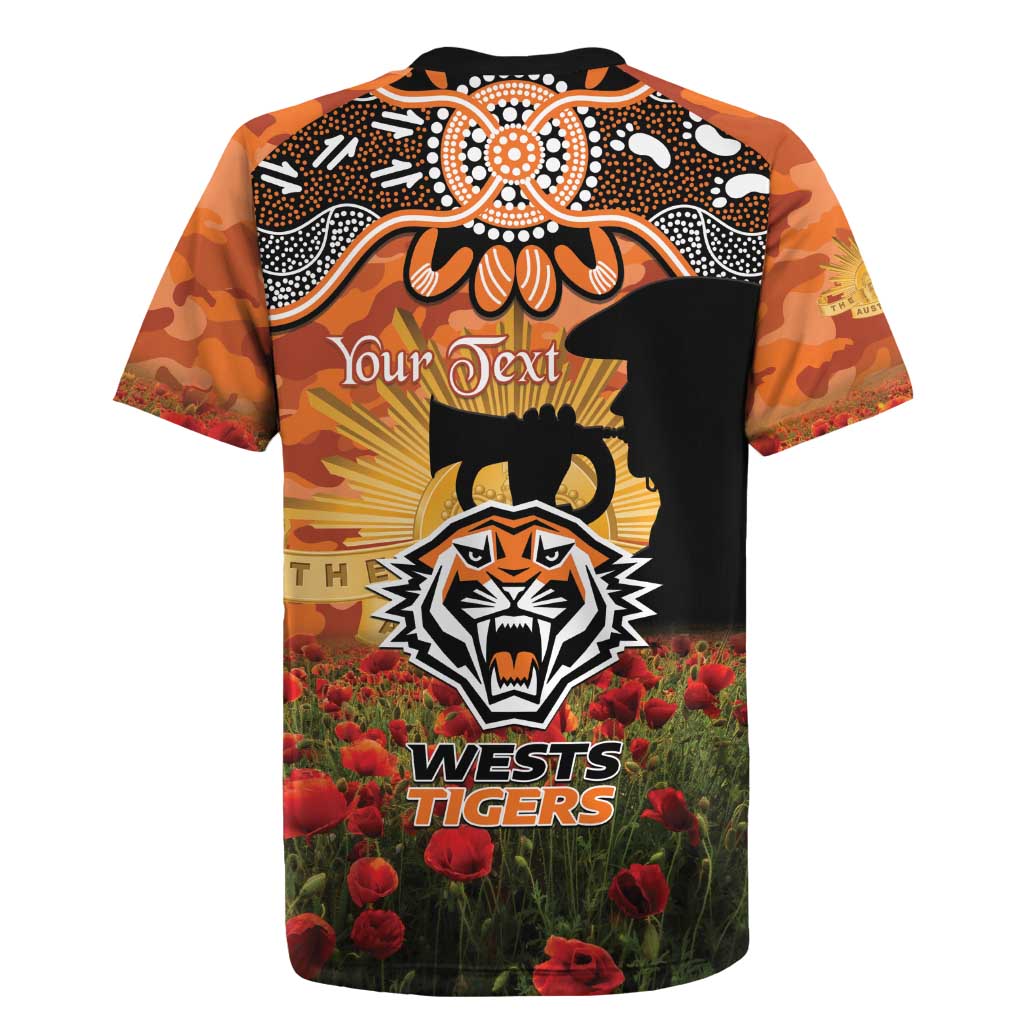 Personalised Tigers Rugby ANZAC Day Rugby Jersey Last Post Poppy We Will Remember Them