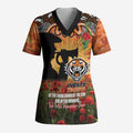 Personalised Tigers Rugby ANZAC Day Scrub Top Last Post Poppy We Will Remember Them