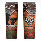 Personalised Tigers Rugby ANZAC Day Skinny Tumbler Last Post Poppy We Will Remember Them