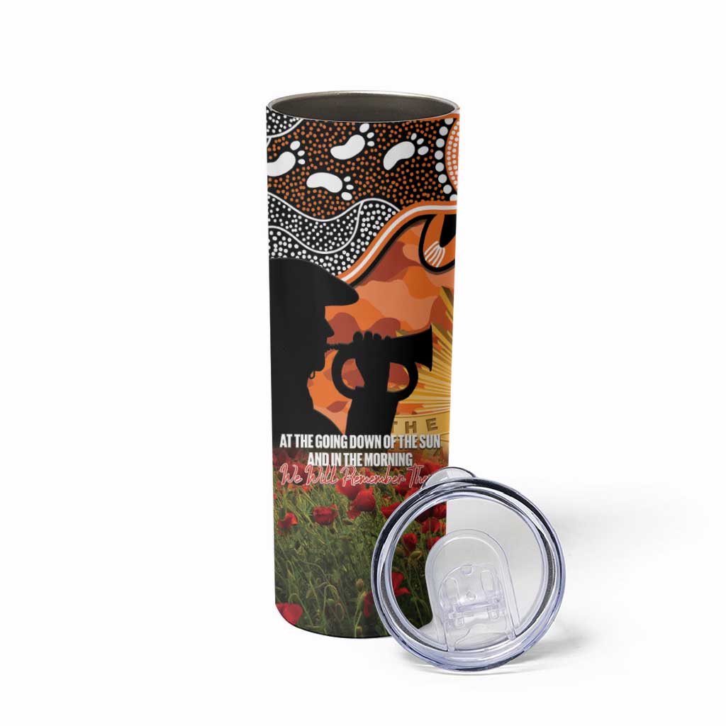 Personalised Tigers Rugby ANZAC Day Skinny Tumbler Last Post Poppy We Will Remember Them