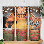 Personalised Tigers Rugby ANZAC Day Skinny Tumbler Last Post Poppy We Will Remember Them