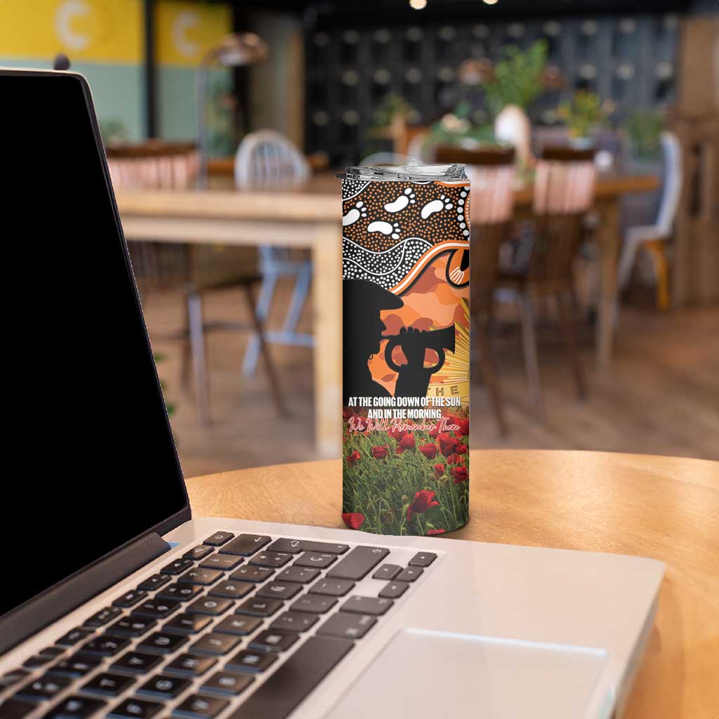 Personalised Tigers Rugby ANZAC Day Skinny Tumbler Last Post Poppy We Will Remember Them