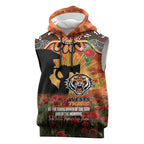 Personalised Tigers Rugby ANZAC Day Sleeveless Hoodie Last Post Poppy We Will Remember Them