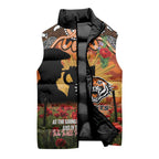 Personalised Tigers Rugby ANZAC Day Sleeveless Puffer Jacket Last Post Poppy We Will Remember Them