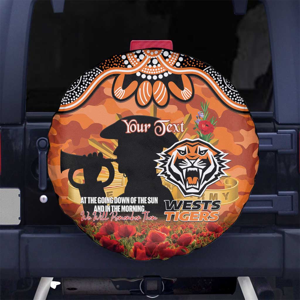 Personalised Tigers Rugby ANZAC Day Spare Tire Cover Last Post Poppy We Will Remember Them