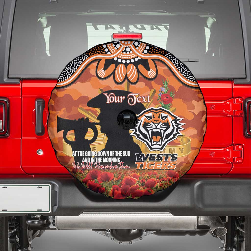 Personalised Tigers Rugby ANZAC Day Spare Tire Cover Last Post Poppy We Will Remember Them