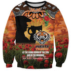 Personalised Tigers Rugby ANZAC Day Sweatshirt Last Post Poppy We Will Remember Them