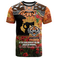 Personalised Tigers Rugby ANZAC Day T Shirt Last Post Poppy We Will Remember Them