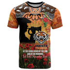 Personalised Tigers Rugby ANZAC Day T Shirt Last Post Poppy We Will Remember Them
