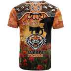 Personalised Tigers Rugby ANZAC Day T Shirt Last Post Poppy We Will Remember Them