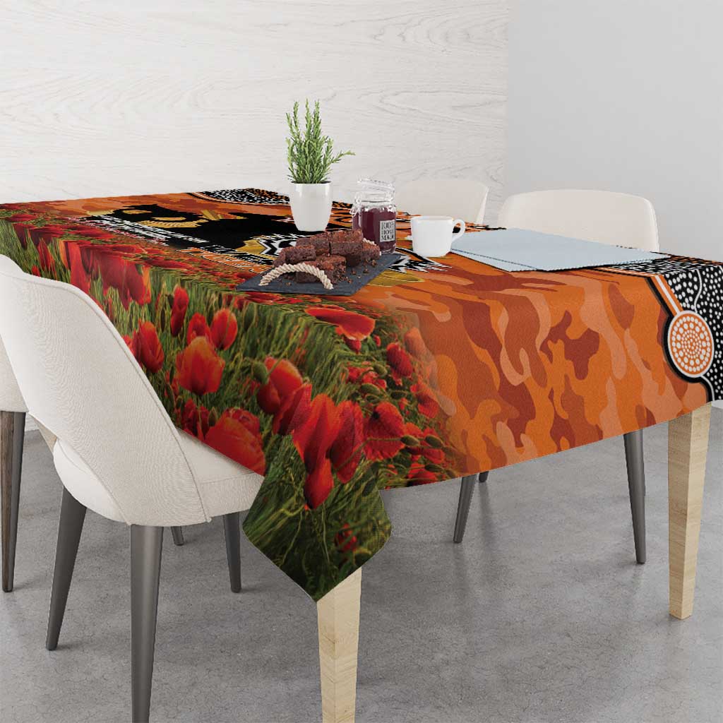 Personalised Tigers Rugby ANZAC Day Tablecloth Last Post Poppy We Will Remember Them