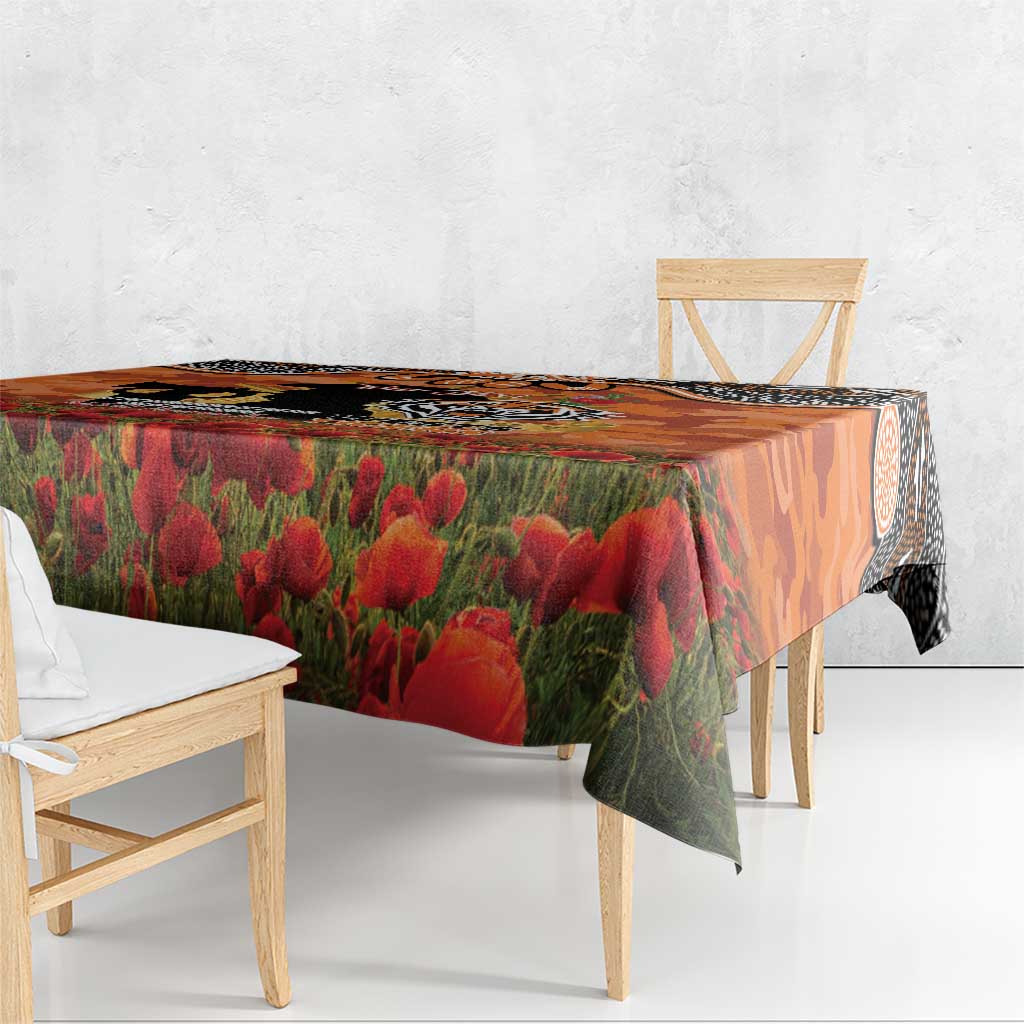 Personalised Tigers Rugby ANZAC Day Tablecloth Last Post Poppy We Will Remember Them