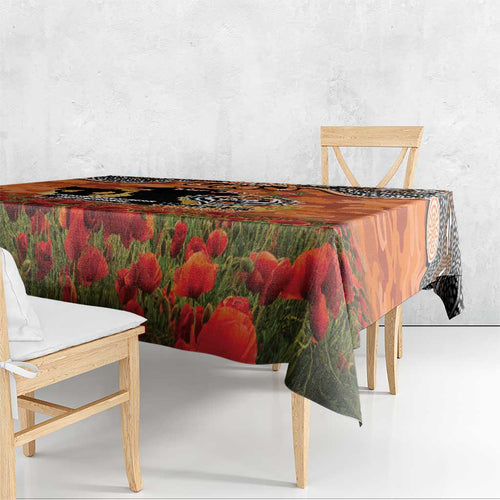 Personalised Tigers Rugby ANZAC Day Tablecloth Last Post Poppy We Will Remember Them