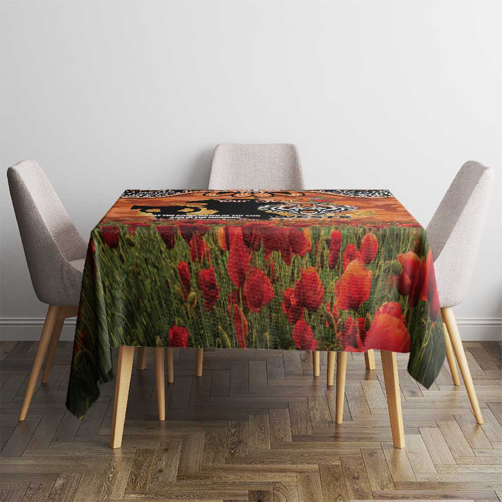 Personalised Tigers Rugby ANZAC Day Tablecloth Last Post Poppy We Will Remember Them