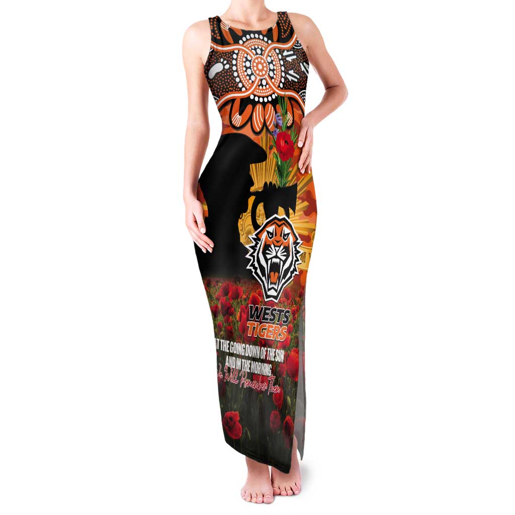 Personalised Tigers Rugby ANZAC Day Tank Maxi Dress Last Post Poppy We Will Remember Them