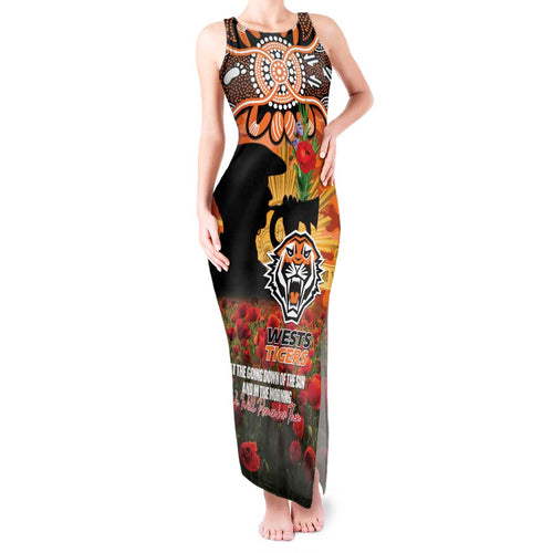Personalised Tigers Rugby ANZAC Day Tank Maxi Dress Last Post Poppy We Will Remember Them