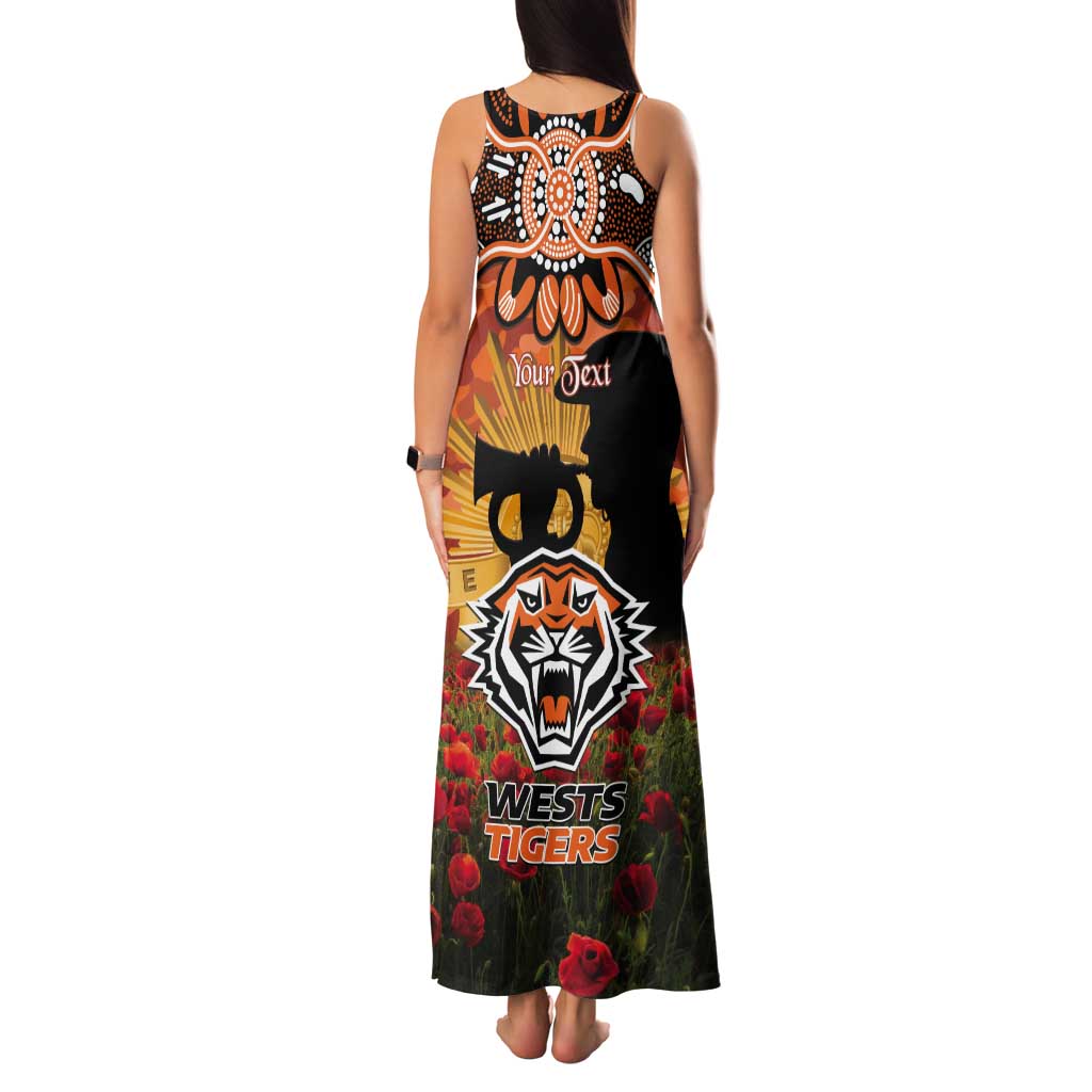 Personalised Tigers Rugby ANZAC Day Tank Maxi Dress Last Post Poppy We Will Remember Them