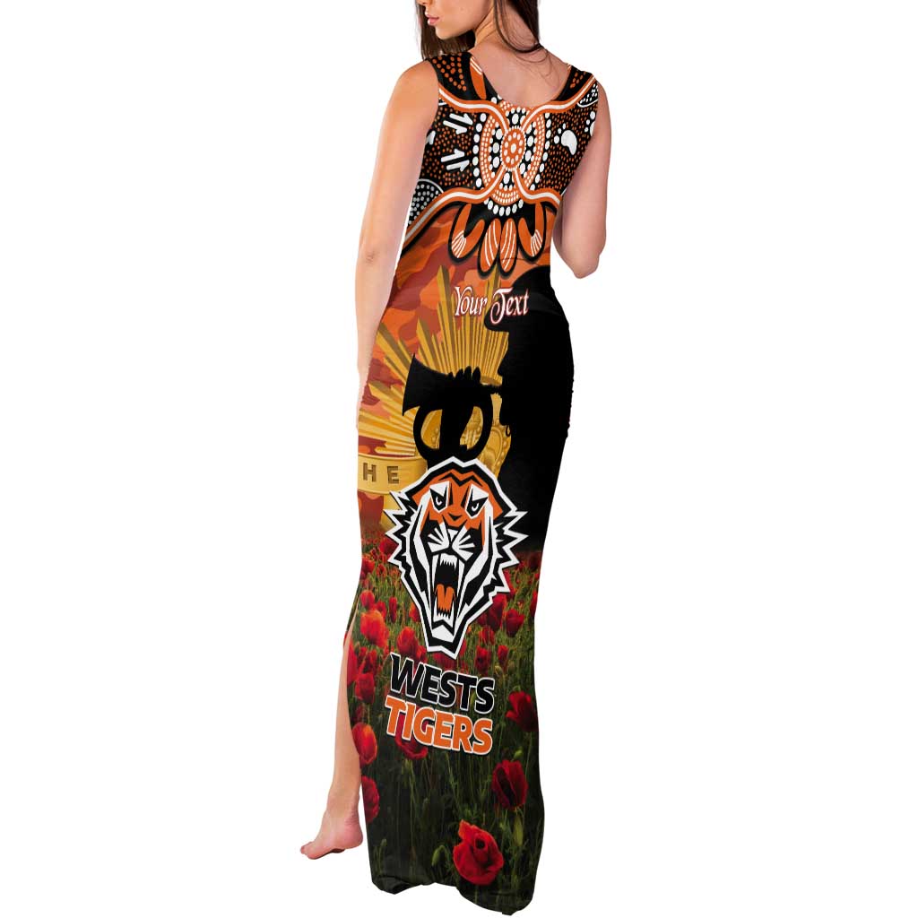 Personalised Tigers Rugby ANZAC Day Tank Maxi Dress Last Post Poppy We Will Remember Them