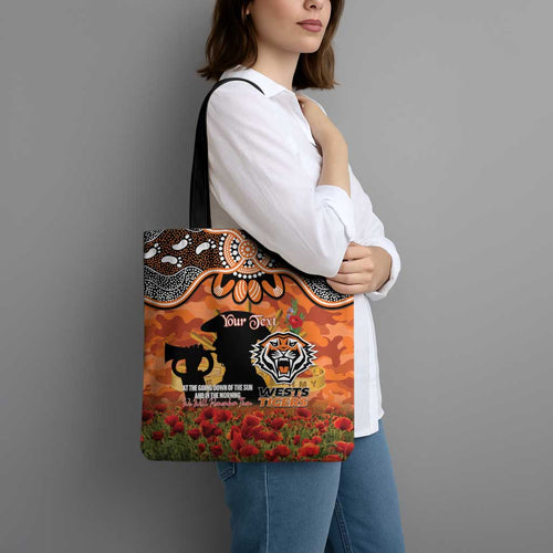 Personalised Tigers Rugby ANZAC Day Tote Bag Last Post Poppy We Will Remember Them
