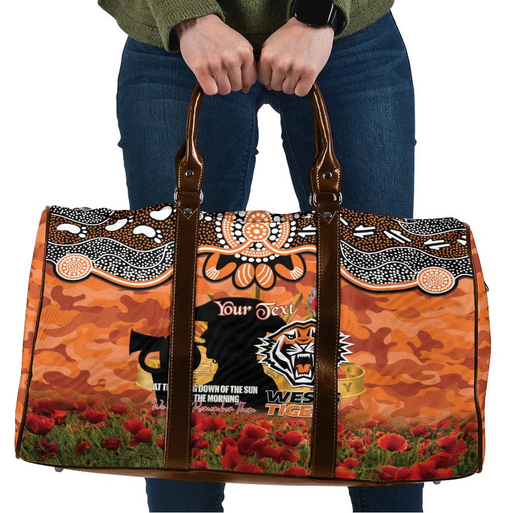 Personalised Tigers Rugby ANZAC Day Travel Bag Last Post Poppy We Will Remember Them