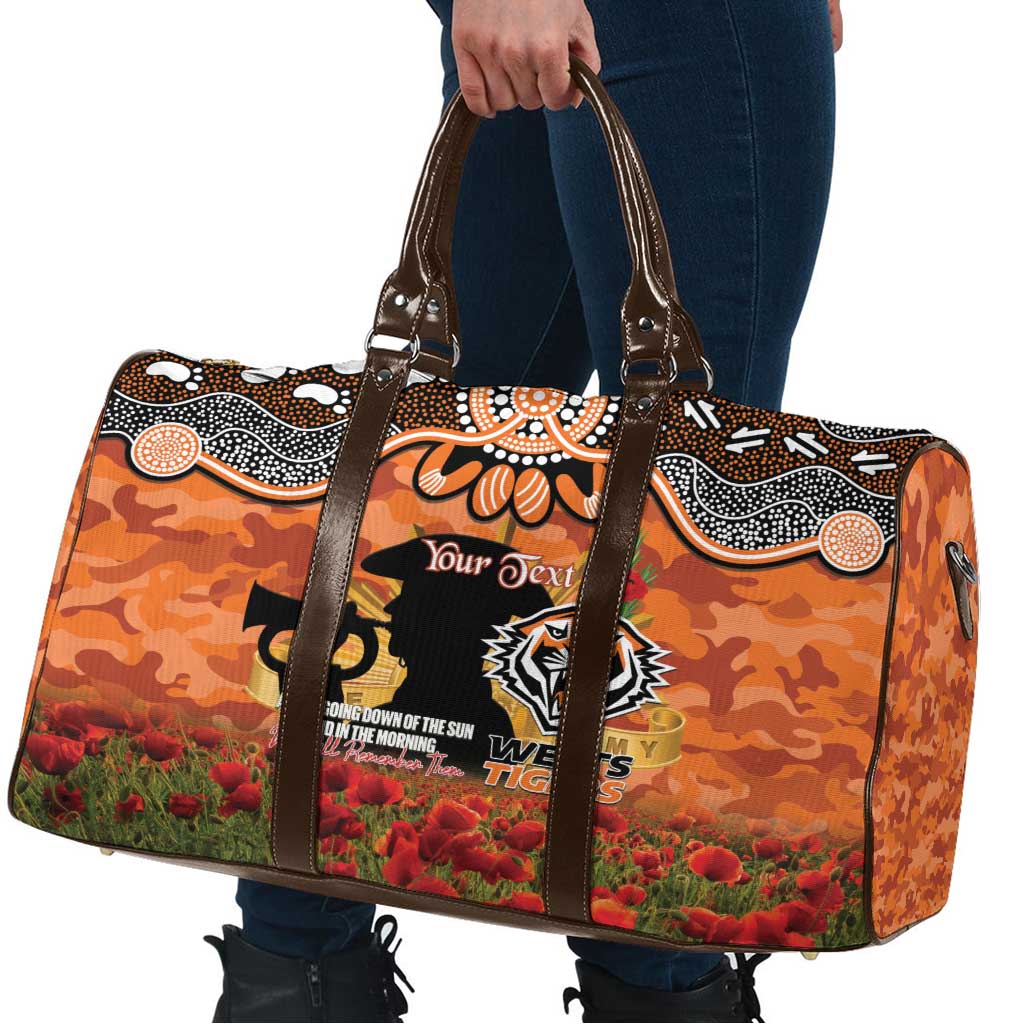 Personalised Tigers Rugby ANZAC Day Travel Bag Last Post Poppy We Will Remember Them