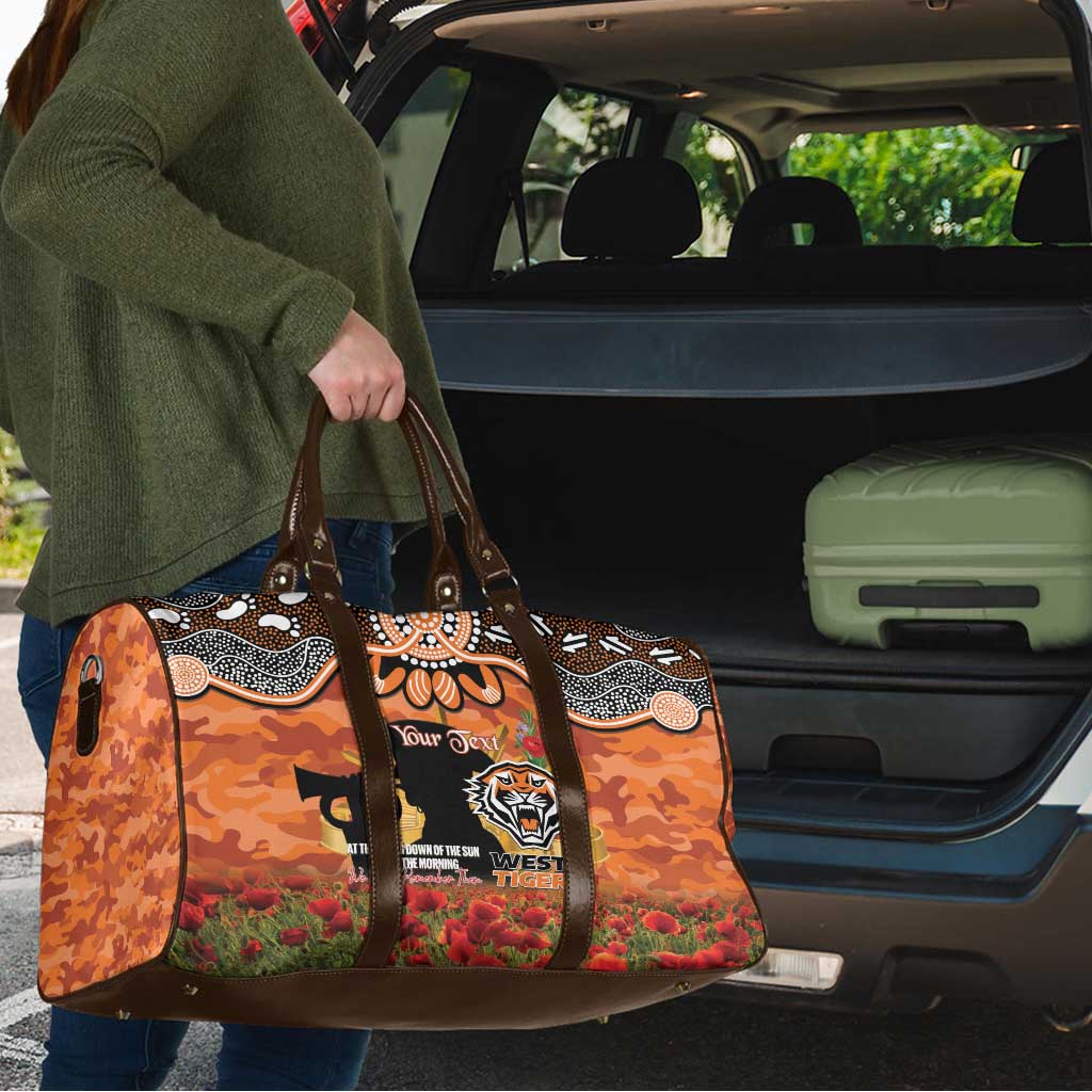 Personalised Tigers Rugby ANZAC Day Travel Bag Last Post Poppy We Will Remember Them