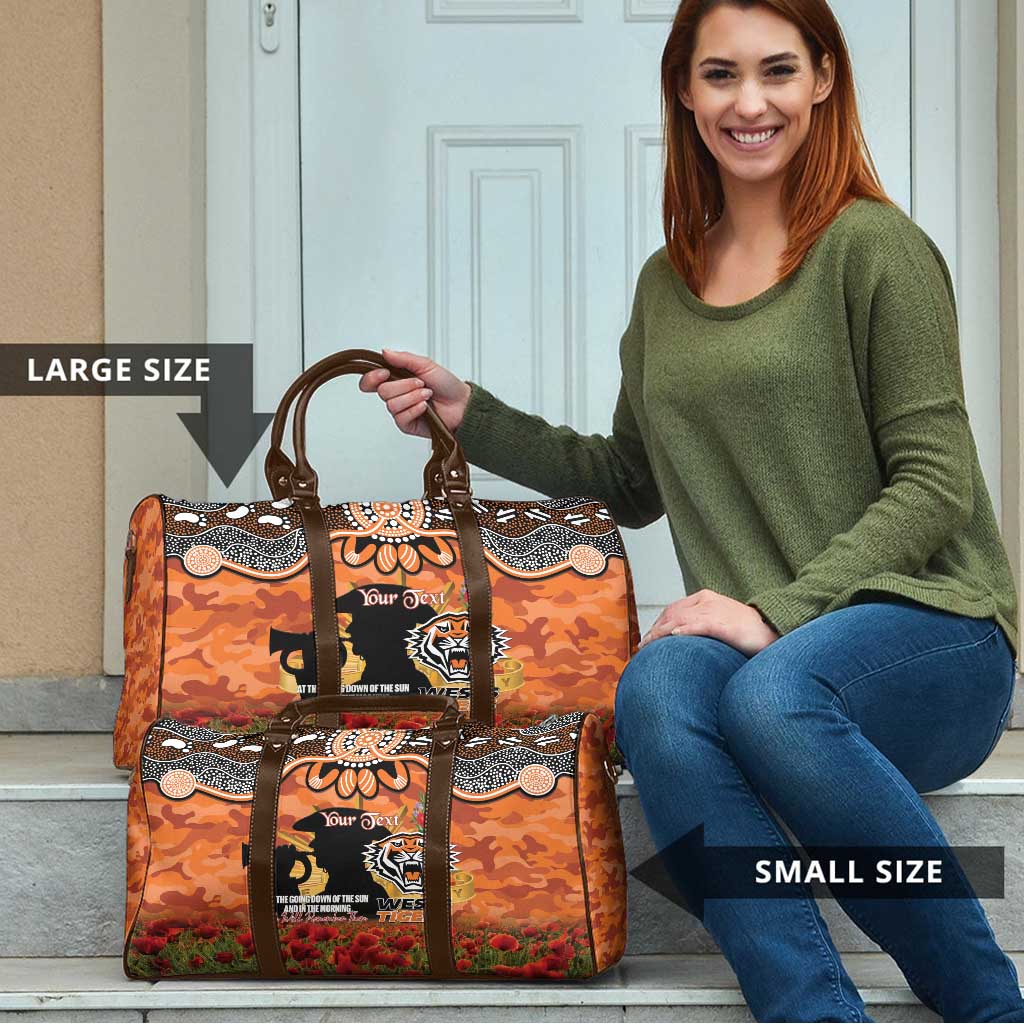 Personalised Tigers Rugby ANZAC Day Travel Bag Last Post Poppy We Will Remember Them