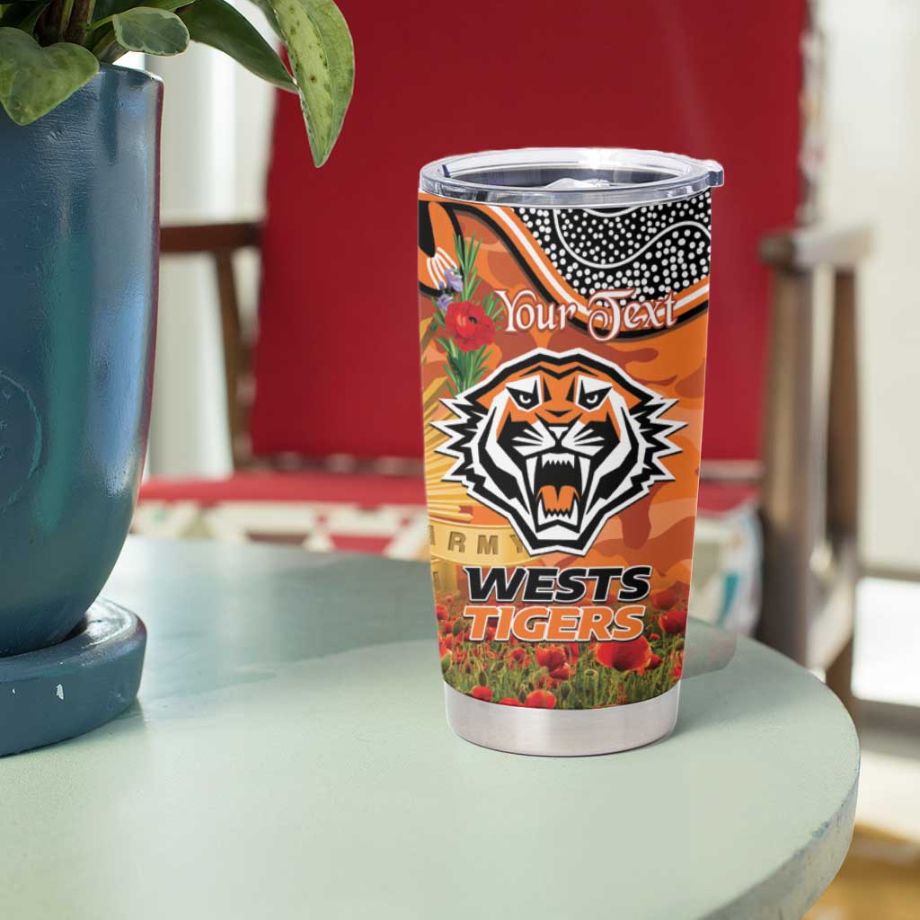 Personalised Tigers Rugby ANZAC Day Tumbler Cup Last Post Poppy We Will Remember Them