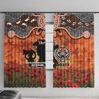 Personalised Tigers Rugby ANZAC Day Window Curtain Last Post Poppy We Will Remember Them