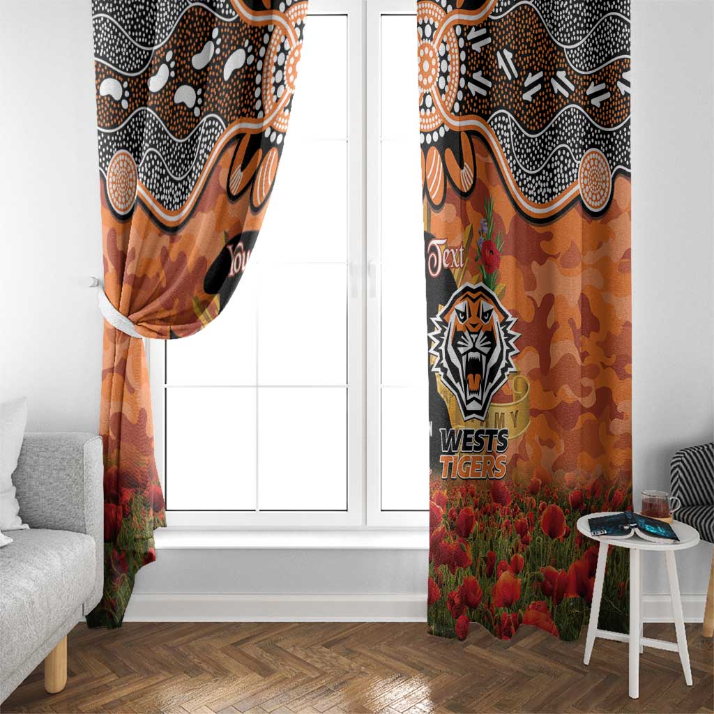 Personalised Tigers Rugby ANZAC Day Window Curtain Last Post Poppy We Will Remember Them