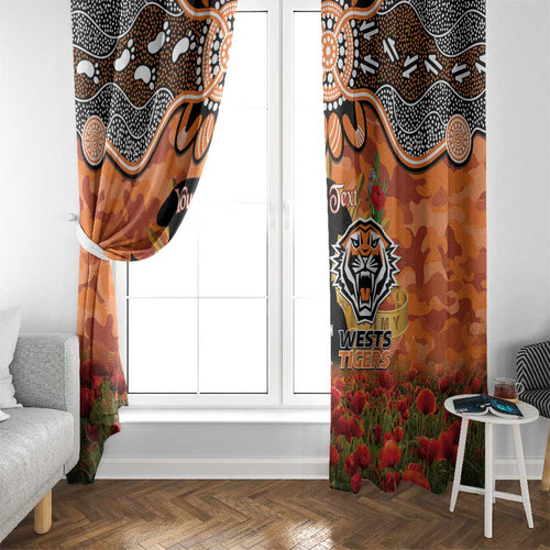 Personalised Tigers Rugby ANZAC Day Window Curtain Last Post Poppy We Will Remember Them
