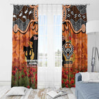 Personalised Tigers Rugby ANZAC Day Window Curtain Last Post Poppy We Will Remember Them