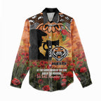Personalised Tigers Rugby ANZAC Day Women Casual Shirt Last Post Poppy We Will Remember Them