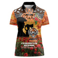 Personalised Tigers Rugby ANZAC Day Women Polo Shirt Last Post Poppy We Will Remember Them
