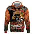 Personalised Tigers Rugby ANZAC Day Zip Hoodie Last Post Poppy We Will Remember Them