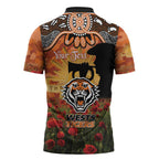 Personalised Tigers Rugby ANZAC Day Zipper Polo Shirt Last Post Poppy We Will Remember Them