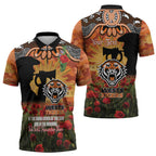 Personalised Tigers Rugby ANZAC Day Zipper Polo Shirt Last Post Poppy We Will Remember Them